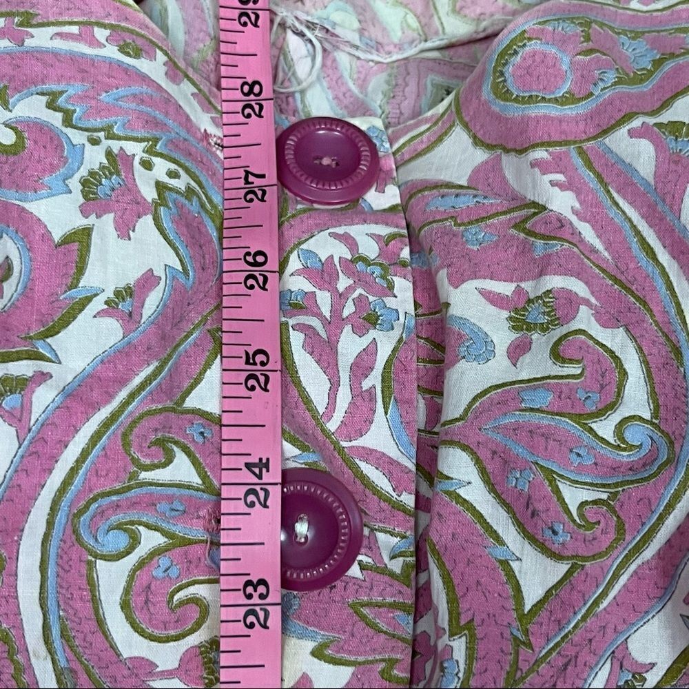 Vintage 60’s Pink Paisley Culottes Romper S - Picture 9 of 10